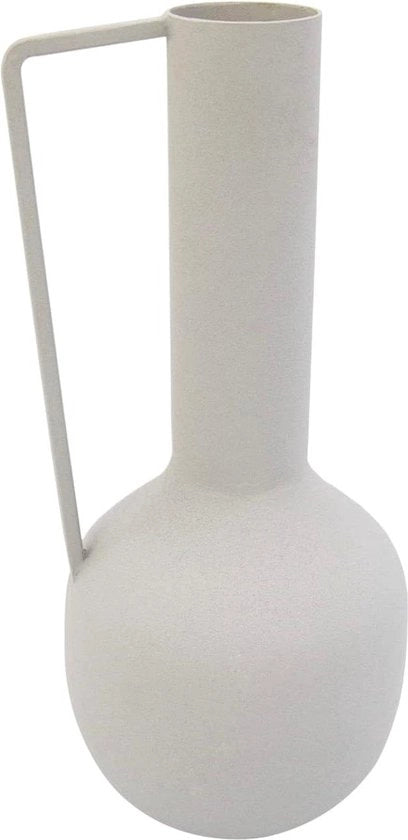 Vaso di vetro grigio - 25cm altezza - Struttura in acciaio - Decorazione da tavolo decorativa - Vaso di fiori per soggiorno, ufficio e cucina