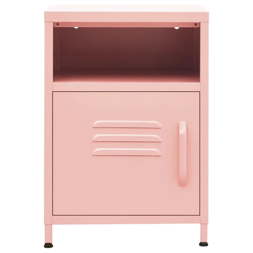 Comodino-Tavolino da notte Rosa 35x35x51 cm in Acciaio 510464