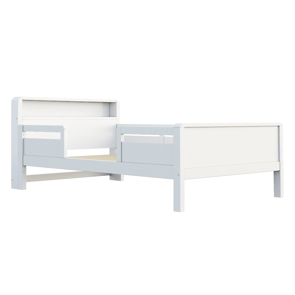 LETTO Multifunzione 90x200 cm Bianco in legno con LED e presa USB/USB-C