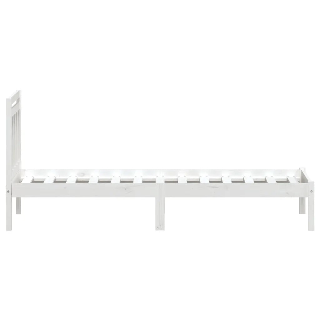 Giroletto-Struttura Letto Bianco in Legno Massello di Pino 100x200 cm 177230