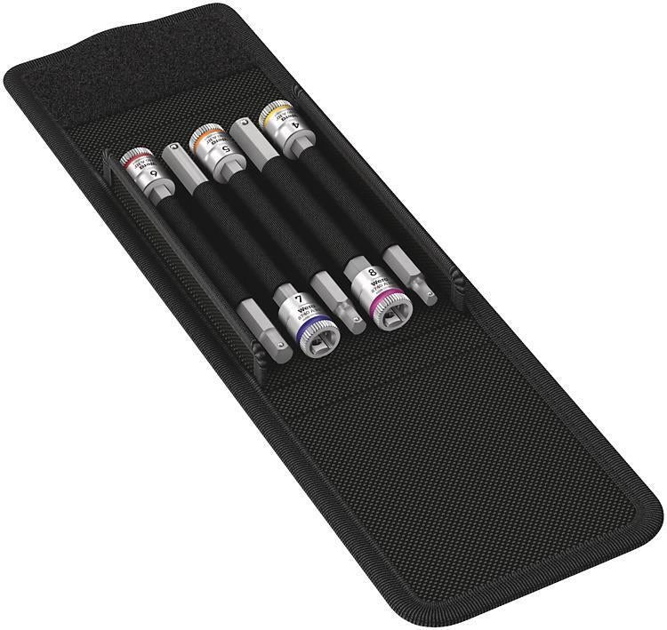 Wera 05003345001 Zyklop Kit Inserti a Bussola Attacco 1-4 Pollice con Funzione di Ritegno 5 Pezzi colore Nero-Argento