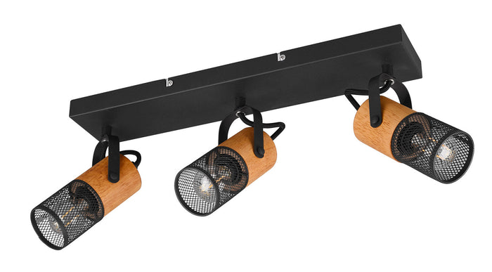 Plafoniera da Interno Attacco E27 in Metallo Nero Opaco