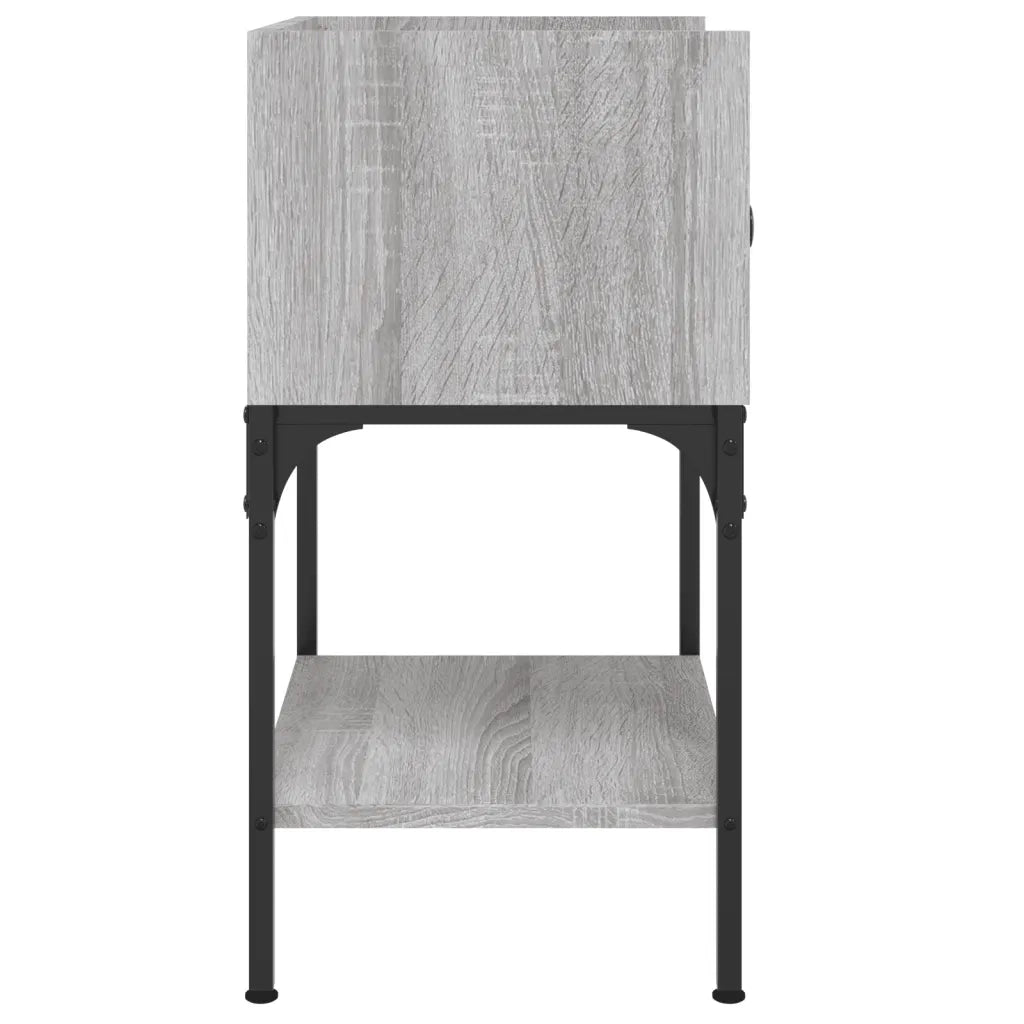 Comodino-Tavolino da notte Grigio Sonoma 40,5x31x60 cm in Legno Multistrato