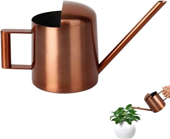 Mini-aspiratore da giardino da 300 ml in acciaio inossidabile con lungo getto per piante da appartamento - colore bronzo