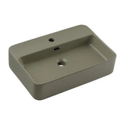 Lavabo da appoggio rettangolare 55x38 cm in ceramica verde oliva opaco