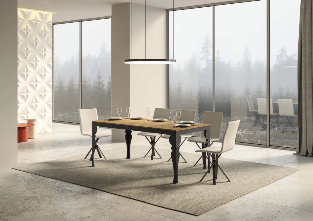 Tavolo allungabile 90x180/284 cm Paxor Evolution Quercia Natura telaio Antracite