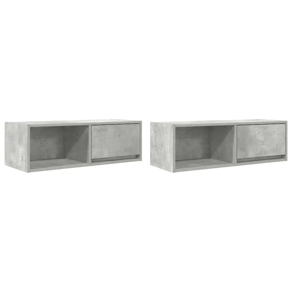 Mobili TV 2 pz Grigio Cemento 80x31x25,5cm in Legno Multistrato 861461