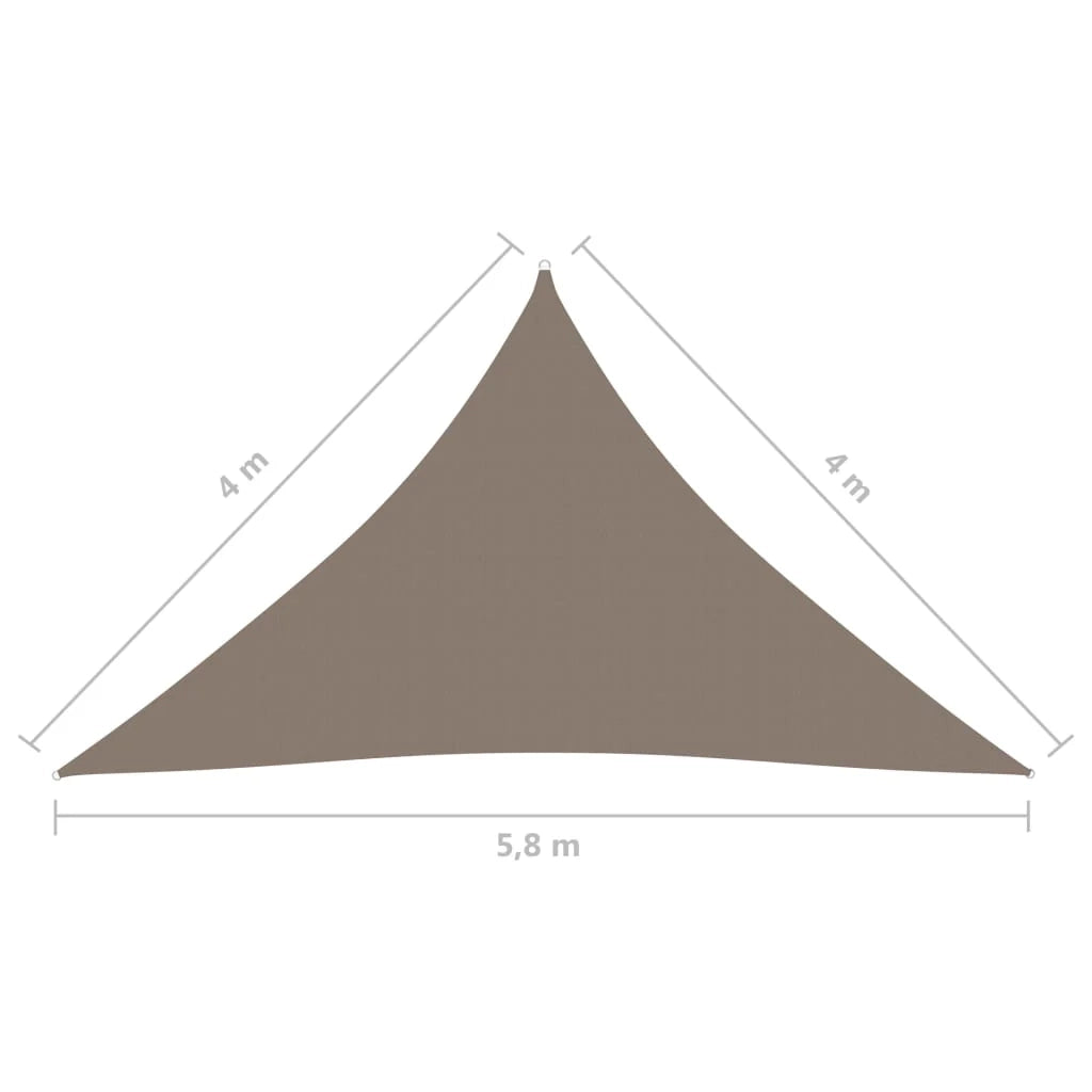 Vela ombreggiante triangolare in tessuto Oxford 4 x 4 x 5,8 m tortora 02_0009883