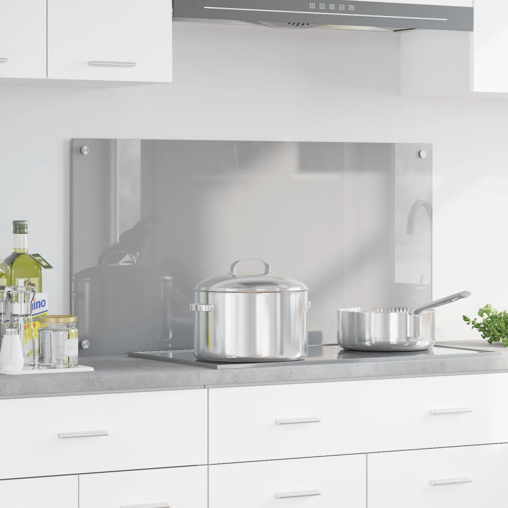 Schienale Cucina Grigio Chiaro 100x50x0,6 cm in Vetro Temperato