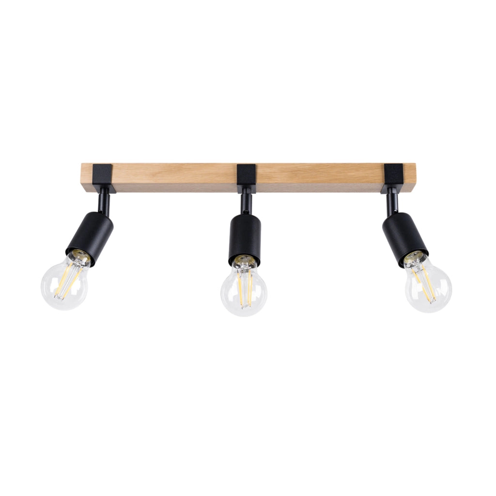 Plafoniera spot industriale LIMERO 3 luci E27 nera