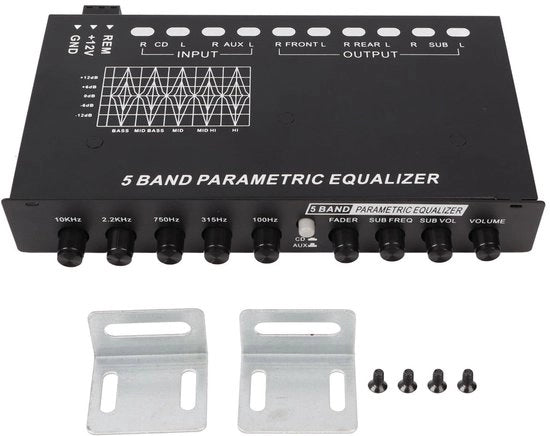 Equalizzatore Audio Regolabile 5 Canali - Crossover - Qualità del Suono - Installazione Facile - Regolazione Precisa - Materiali di Alta Qualità - Equalizzatore Automatico