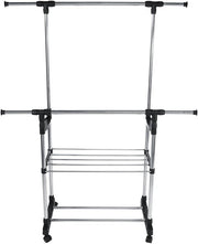 Stand appendiabiti da terra attaccapanni abiti 155 x 80 x 42mm doppio 69063
