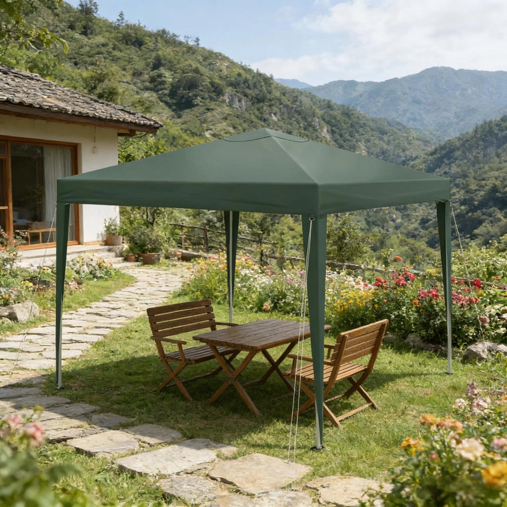 GAZEBO 3x3 m Regolabile Verde