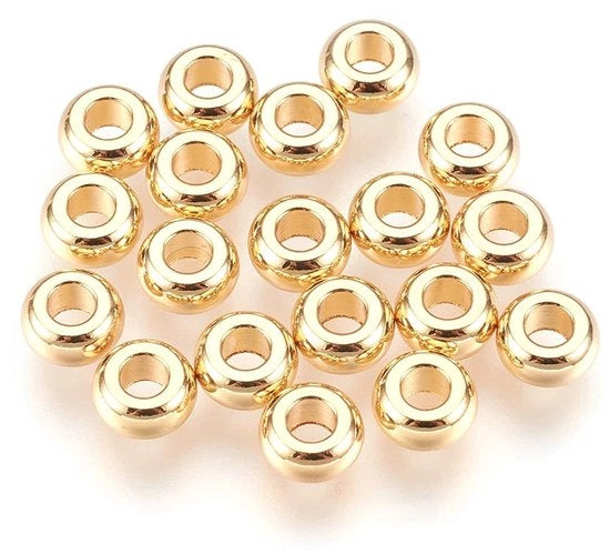 20 pezzi di spacer a forma di donut in oro 18K per gioielleria