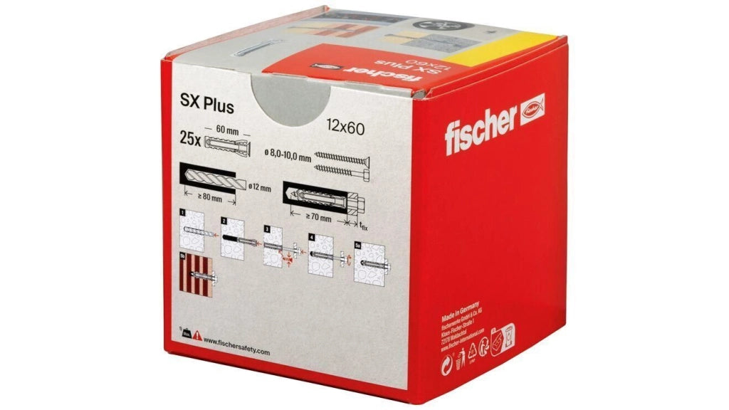 Fischer 568012 ancoraggio a vite e tassello 25 pz Tassello di espansione 60 mm