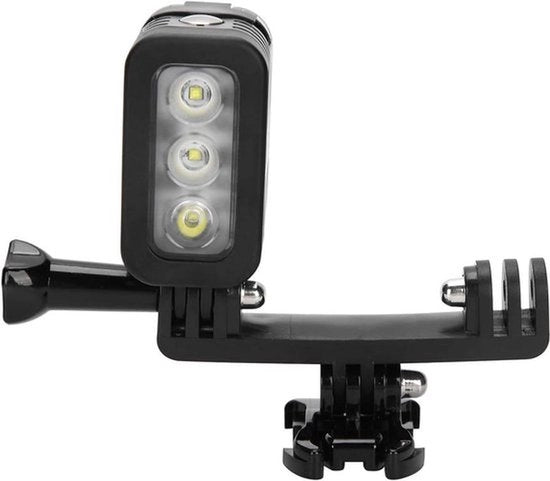 Lampada subacquea - Impermeabile - LED - Camera subacquea - Lampada per video - Attrezzatura da immersione - Adatto per la camera modello - Nero - Accessori da immersione - Lampada subacquea 500 Lumen.
