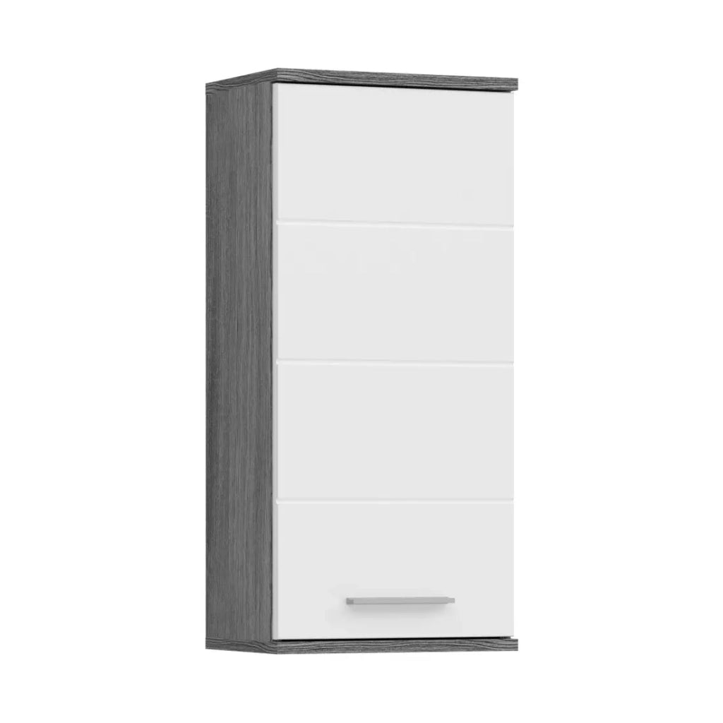 Mobile da bagno WILLIAM 1 porta – Bianco e grigio scuro