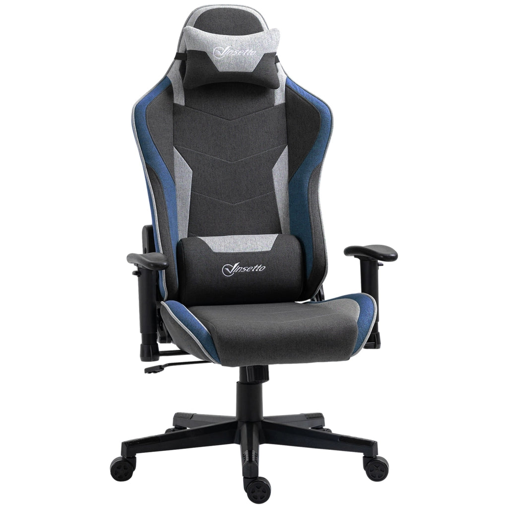 Sedia da Gaming 66x53x128-138 cm Reclinabile a 150°  Blu