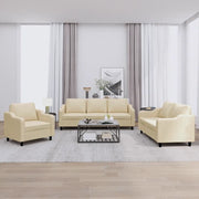 Set di Divani 3 pz con Cuscini Crema in Tessutocod mxl 83669