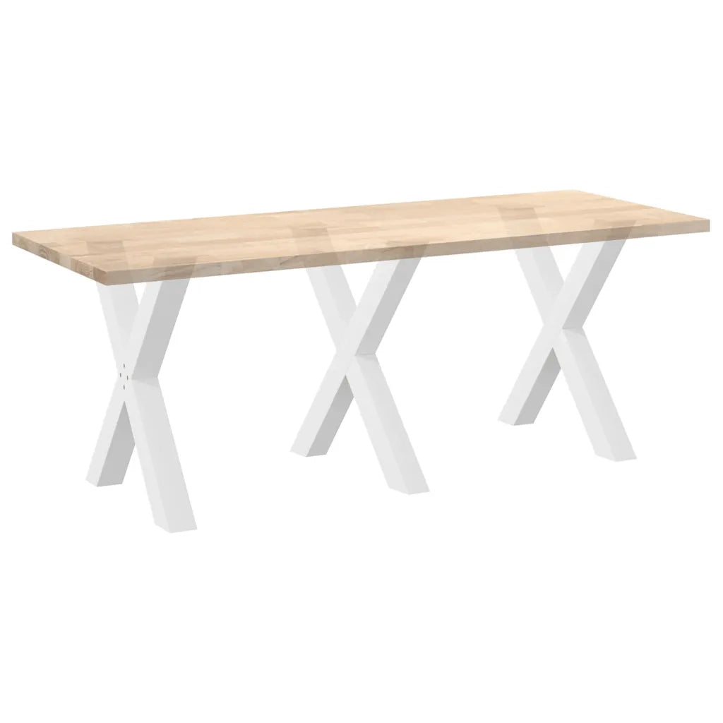 Gambe per tavolo da pranzo a forma di X 3 pz bianche 70x(72-73) cm in acciaio