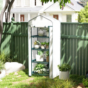 Mini serra con porta avvolgibile, ripiani e struttura in acciaio, 69 x 50 x 165 cm, bianca
