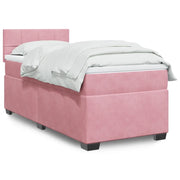 Giroletto a Molle con Materasso Rosa 80x200 cm in Velluto