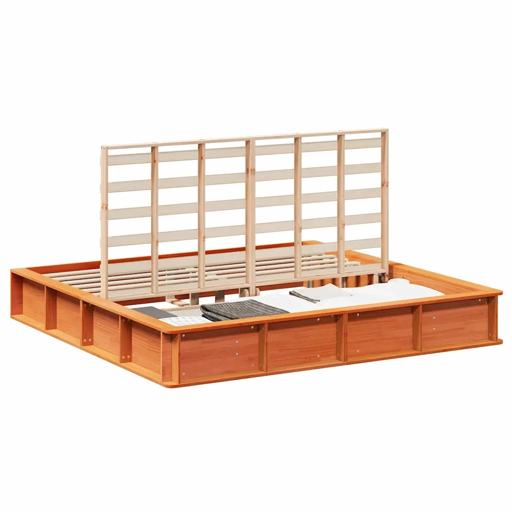 vidaXL Struttura del letto Cera marrone 200 x 200 cm legno