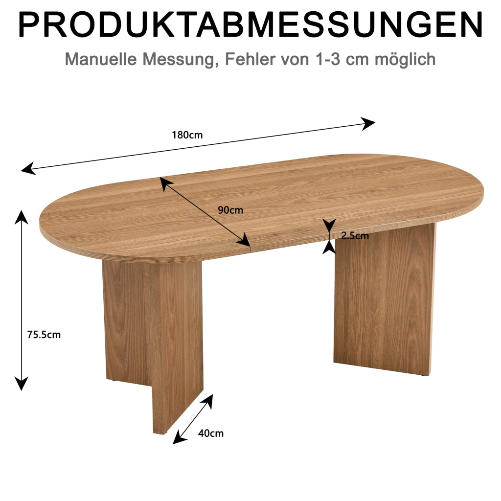 Tavolo da Pranzo Ovale ¨C MINIMAL ¨C Legno, Moderno, 180 cm, 6 Persone