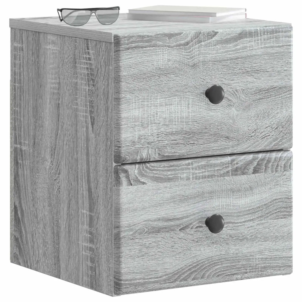 Mobiletto da notte a muro Grigio Sonoma 34,5 x 33 x 40 cm 899157