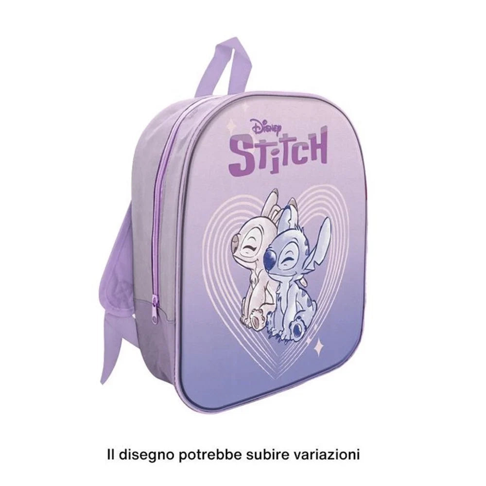 Trade Shop - Zaino Zainetto In Tessuto Stitch E Angel 32 Cm Con Zip Per Scuola Tempo Libero 674129a -