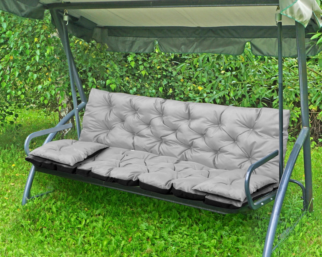 AIO FACTORY Set di cuscini da giardino 100x60 cm impermeabile grigio chiaro