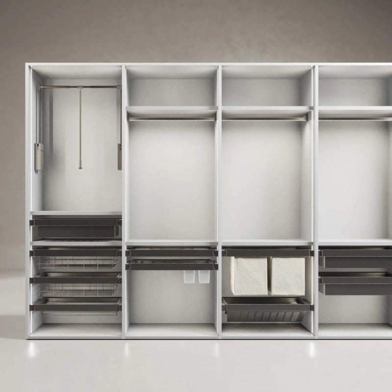 Telaio con guide a estrazione totale e chiusura morbida per accessori per armadi Quartz, 787-813mm, Alluminio e plastica