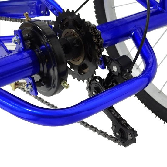 Bicicletta per adulti - Inclusa borsa da bicicletta - 24 Pollici - 7 Velocità - Ripiegabile - Con illuminazione LED - Blu