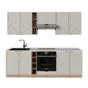 Cucina componibile Fame-Line GrigioBeige/Rovere dorato 235 cm, PL Marmo Vicco