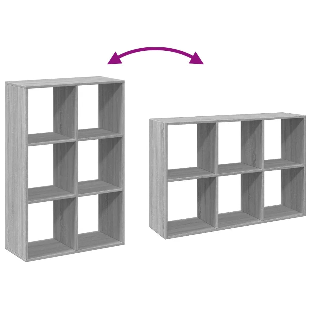Libreria Divisorio-Scaffale per Libri-Mobile di Stoccaggio Grigio Sonoma 69,5x29x103,5cm in Truciolato