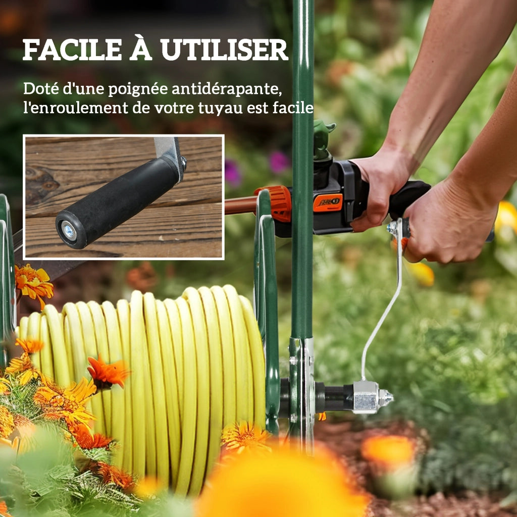 Carrello Avvolgitubo da Giardino ¨C zephmum ¨C Verde 30m ? 16mm Metallo