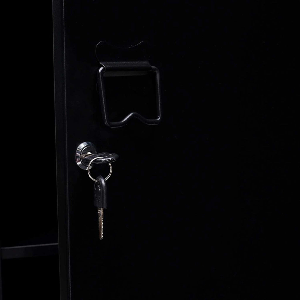 IDMarket - Armadietto ESTER con porta in metallo nero, design industriale