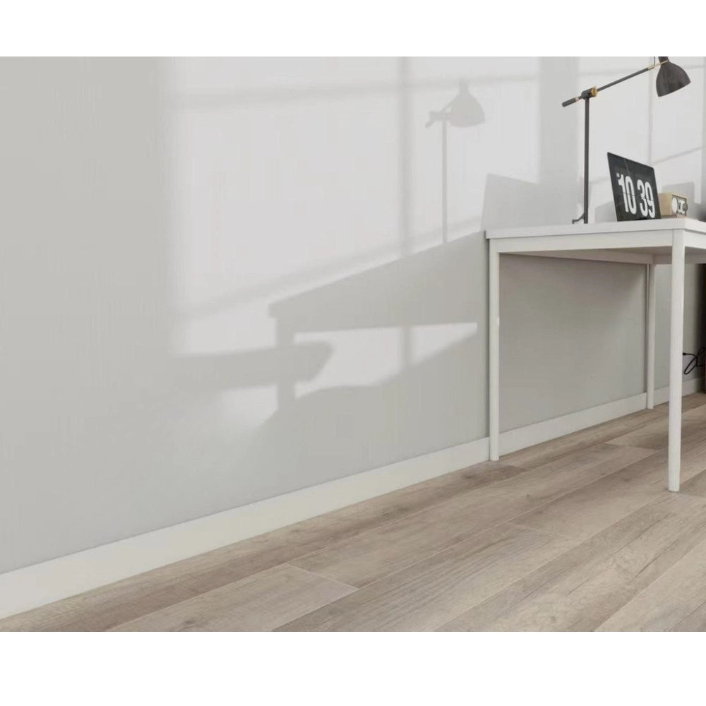 Trade Shop - Battiscopa Bianco 2900x70 Mm Zoccolino Decorativo Moderno Per Pareti -