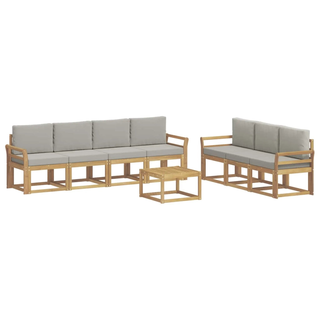 Set di divani da esterno 8 pcs Bianco e Grigio Chiaro 3387350