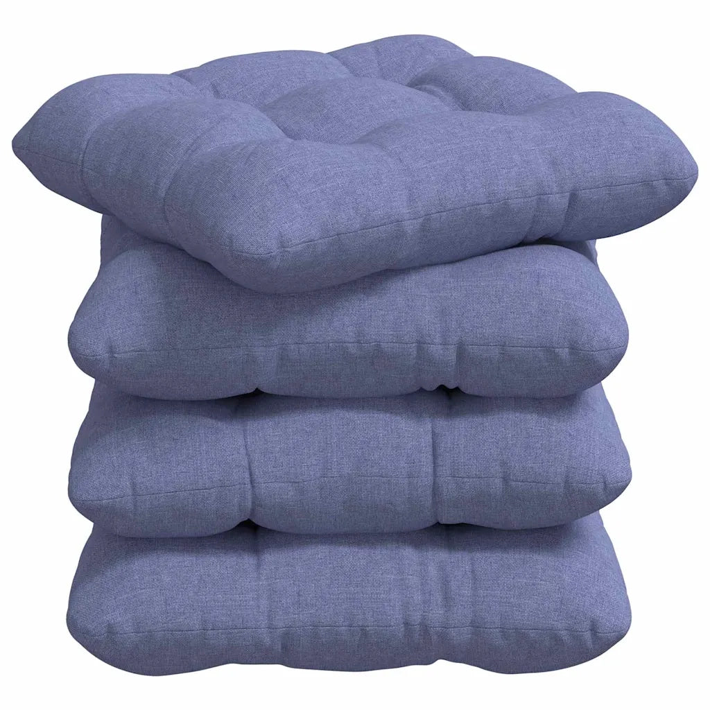 Cuscini per Seduta 4 pcs Blu jeans 45 x 45 x 12 cm Tessuto 42015117