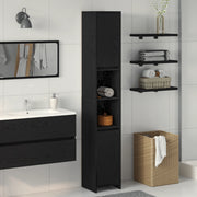 Mobile da bagno  Nero Rovere 30x30x183,5 cm Legno ingegnerizzato
