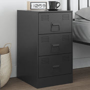 Comodino Nero 34,5x39x62 cm in Acciaio