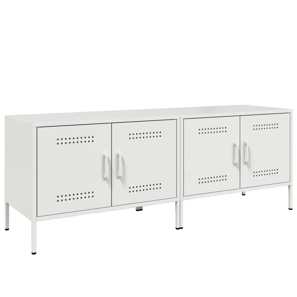 Mobili TV 2pz Bianchi 68x39x50,5 cm in Acciaio
