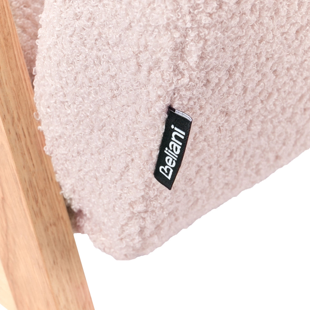 Poltrona per bambini con gambe in legno Rosa pastello cemeretta