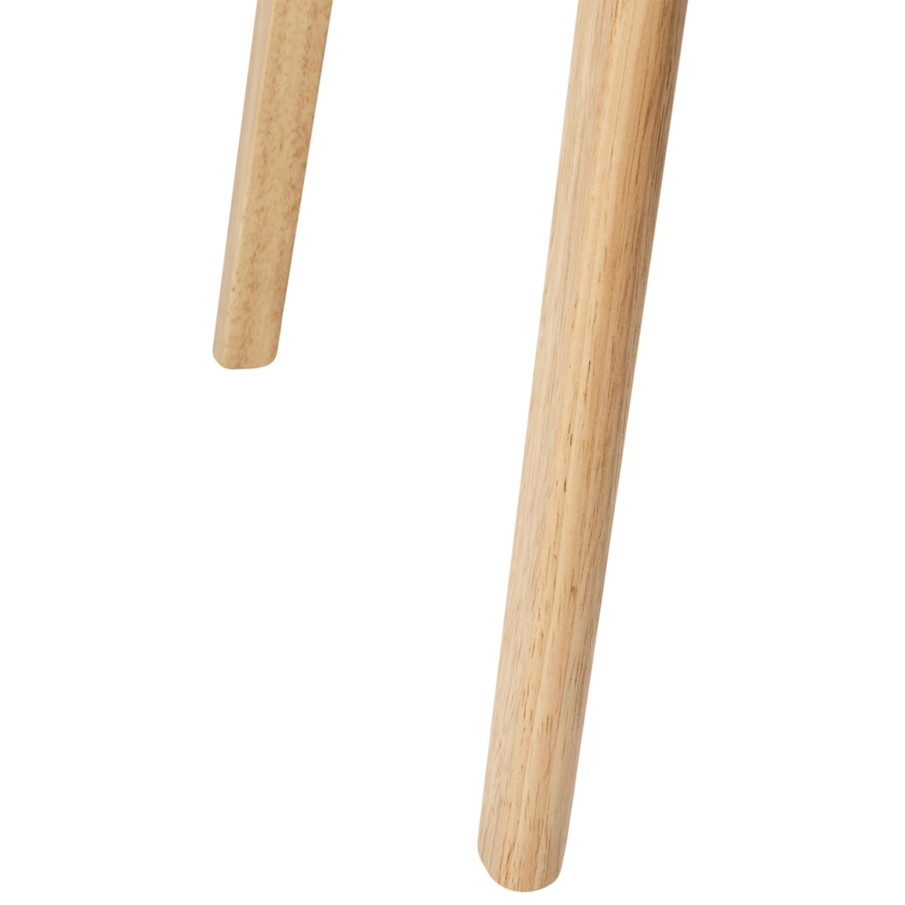 Set di 2 sedie da pranzo in tessuto beige e legno chiaro stile retrò senza braccioli