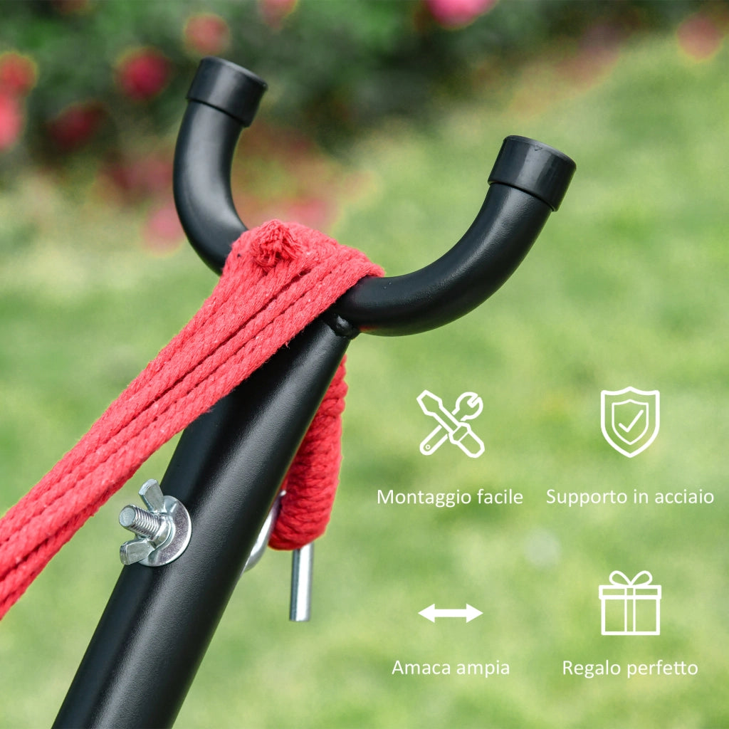 Easycomfort Amaca da Giardino Autoportante con Struttura in Acciaio e Cotone Multicolor, Custodia Inclusa