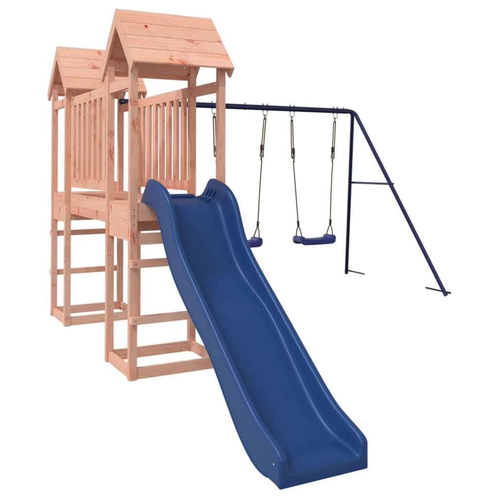 Altalena per parco giochi da esterno scivolo altalena robusta giochi da giardino 308 x 393 x 194 cm legno massello di abete Douglas 02_0004732