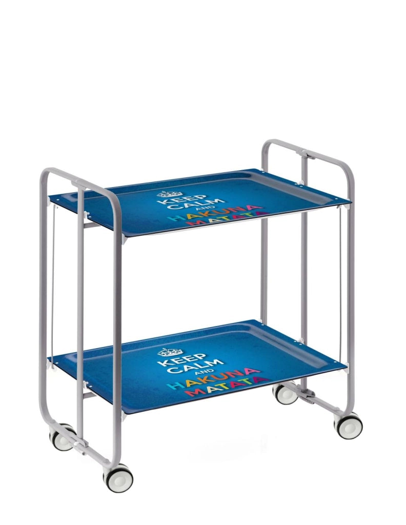 Carrello da cucina pieghevole grigio con ruote BAUHAUS 2 ripiani