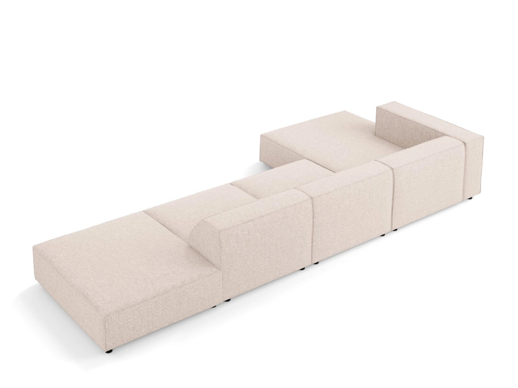 Cosmopolitan Design - Divano angolare sinistro "Arendal" 5 posti in ciniglia beige 