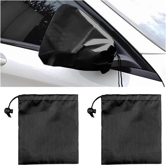 Specchio laterale protezione neve - protezione dal gelo - 33 x 27 cm - nero.